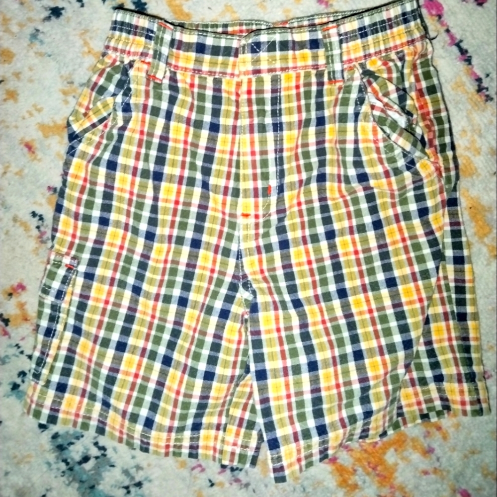 Gymboree vintage plaid shorts primary size 5 color fun retro circa 2001 EUC